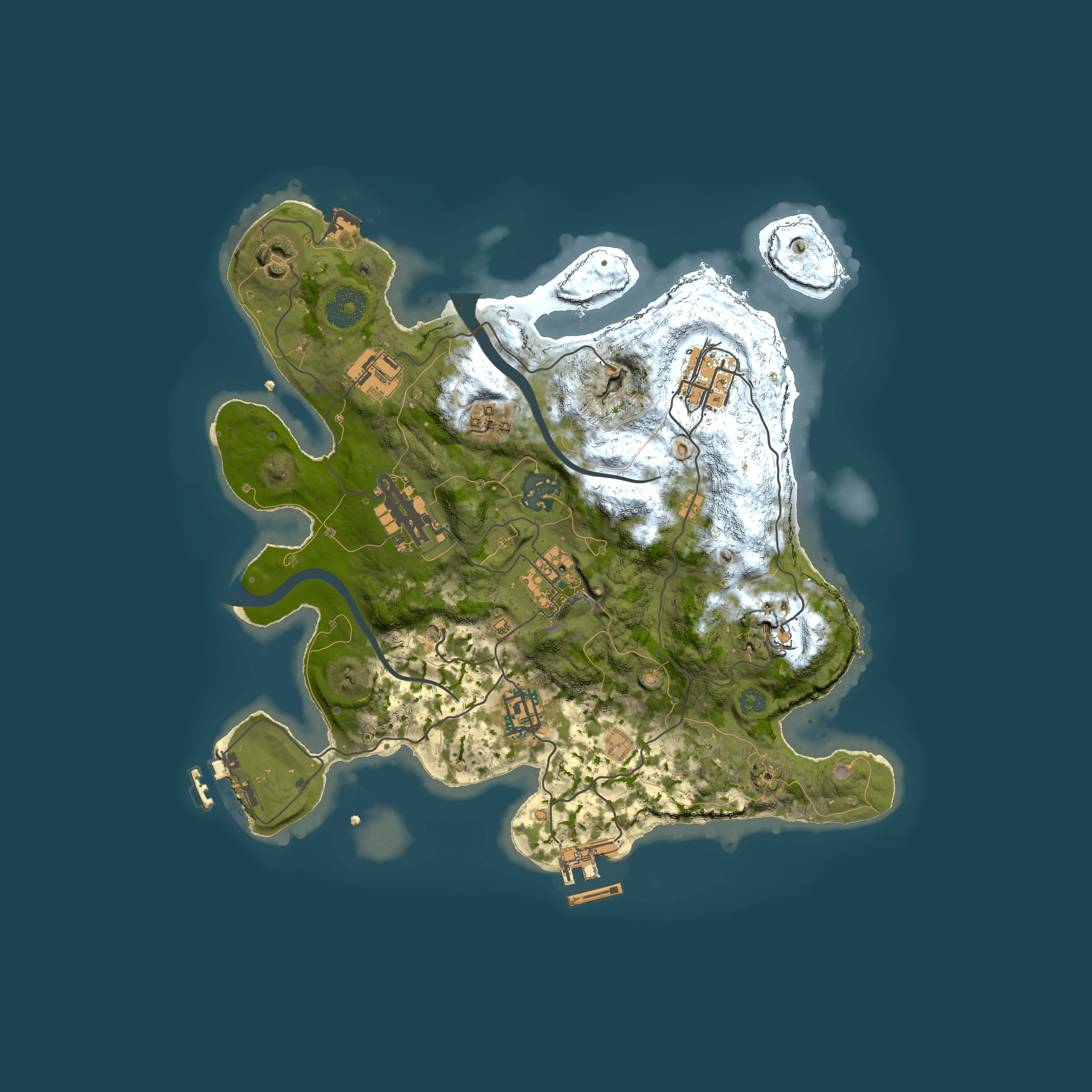 Full top-down render of Rust map seed 2059315586, 3000x3000m