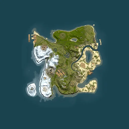Rust map seed 1163332557, 2500x2500m top-down preview