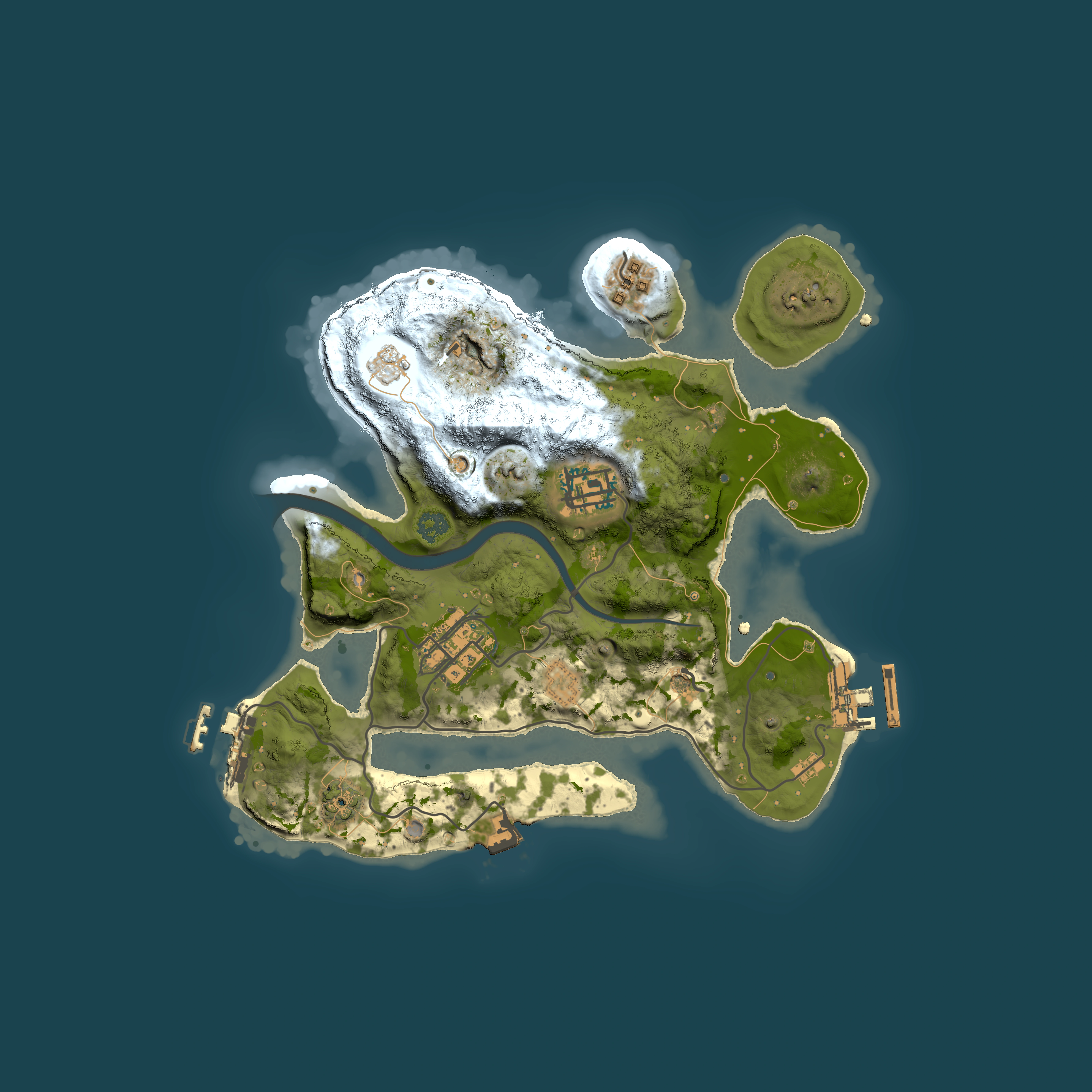Full top-down render of Rust map seed 71328154, 2500x2500m