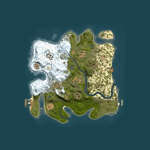 Rust map seed 25267925, 3000x3000m top-down preview