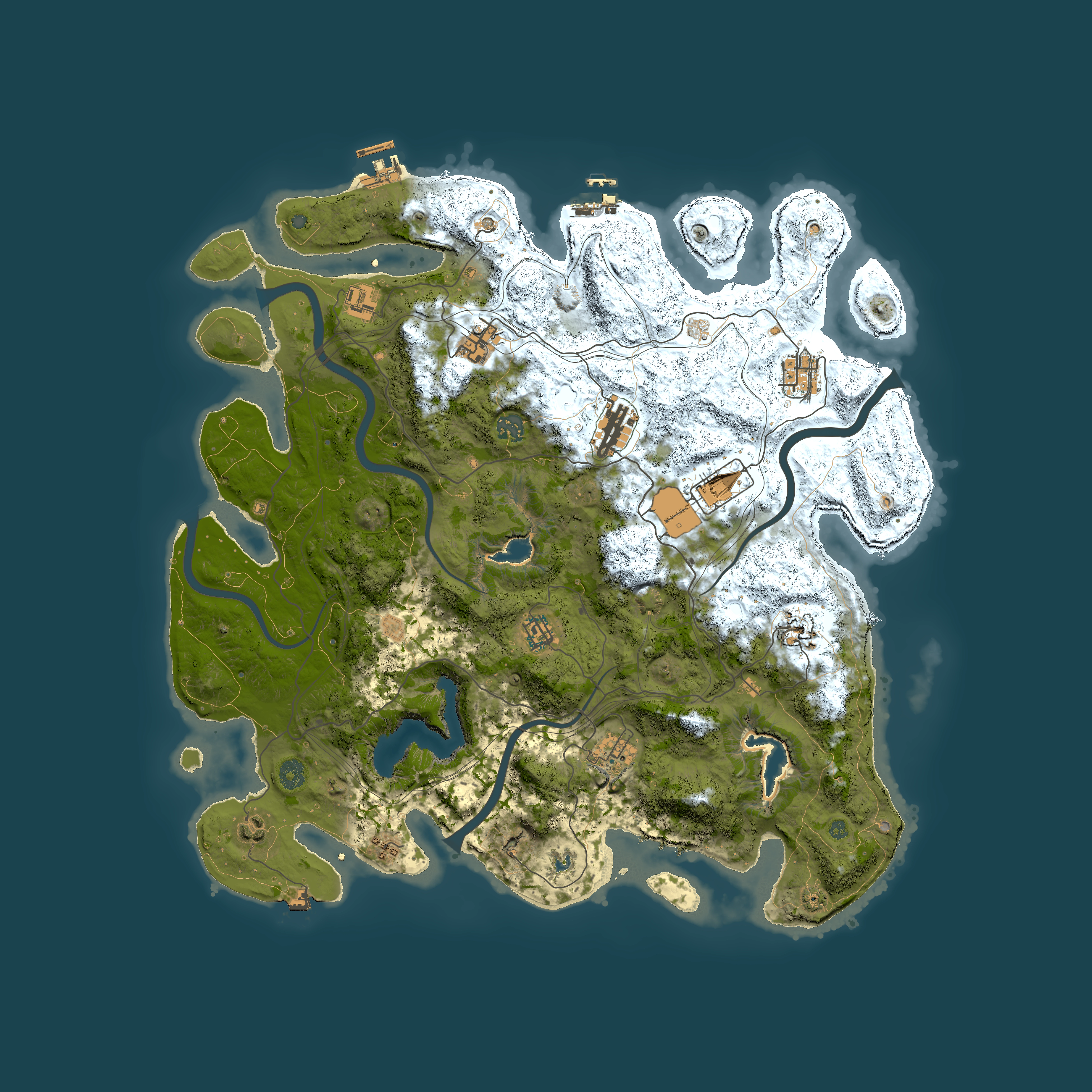 Full top-down render of Rust map seed 1156130923, 4500x4500m