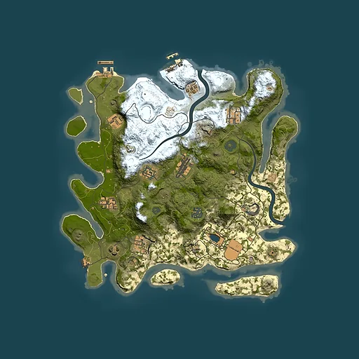 Rust map seed 2125085606, 3500x3500m top-down preview