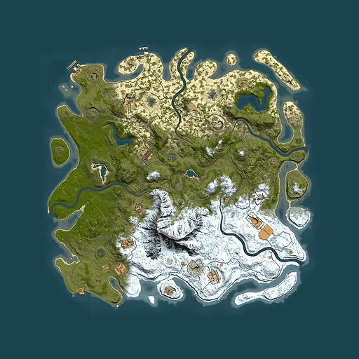 Rust map seed 318548197, 5000x5000m top-down preview