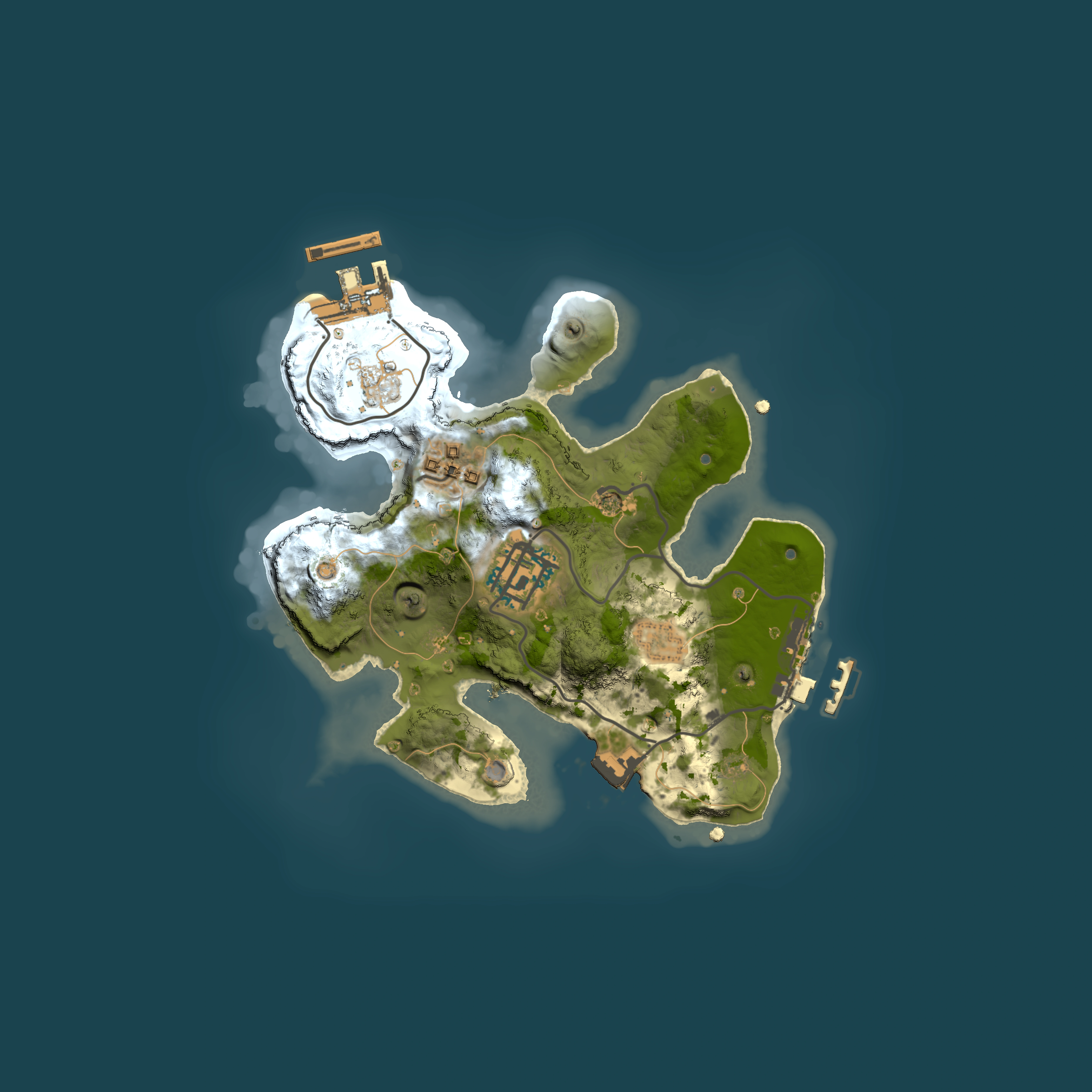 Full top-down render of Rust map seed 1071438040, 2000x2000m