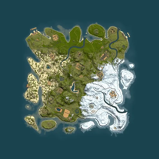 Rust map seed 374572690, 4000x4000m top-down preview