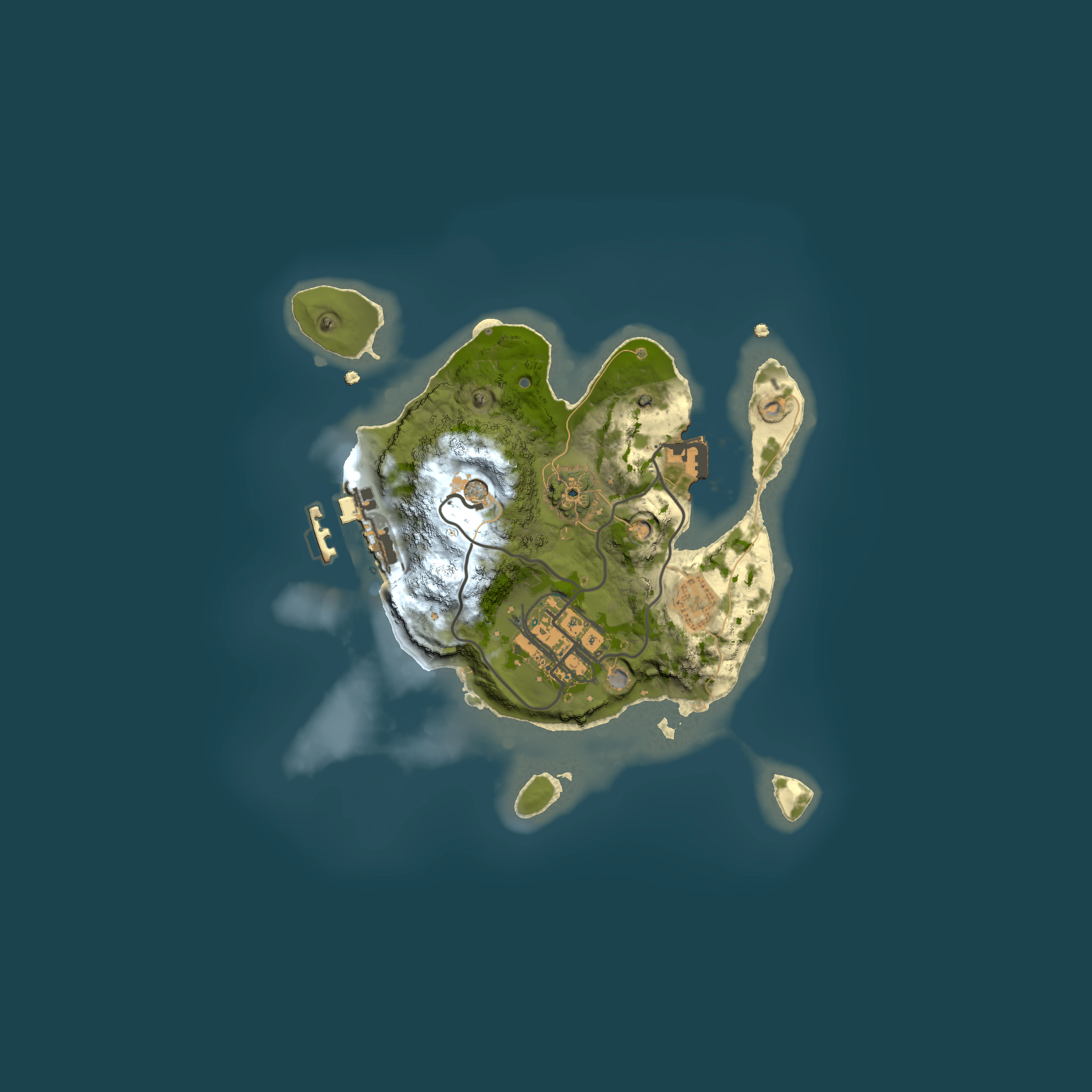 Full top-down render of Rust map seed 1028597566, 2000x2000m
