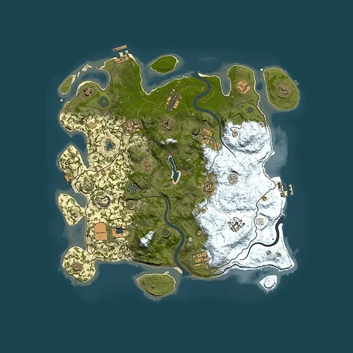 Rust map seed 223765660, 4000x4000m top-down preview