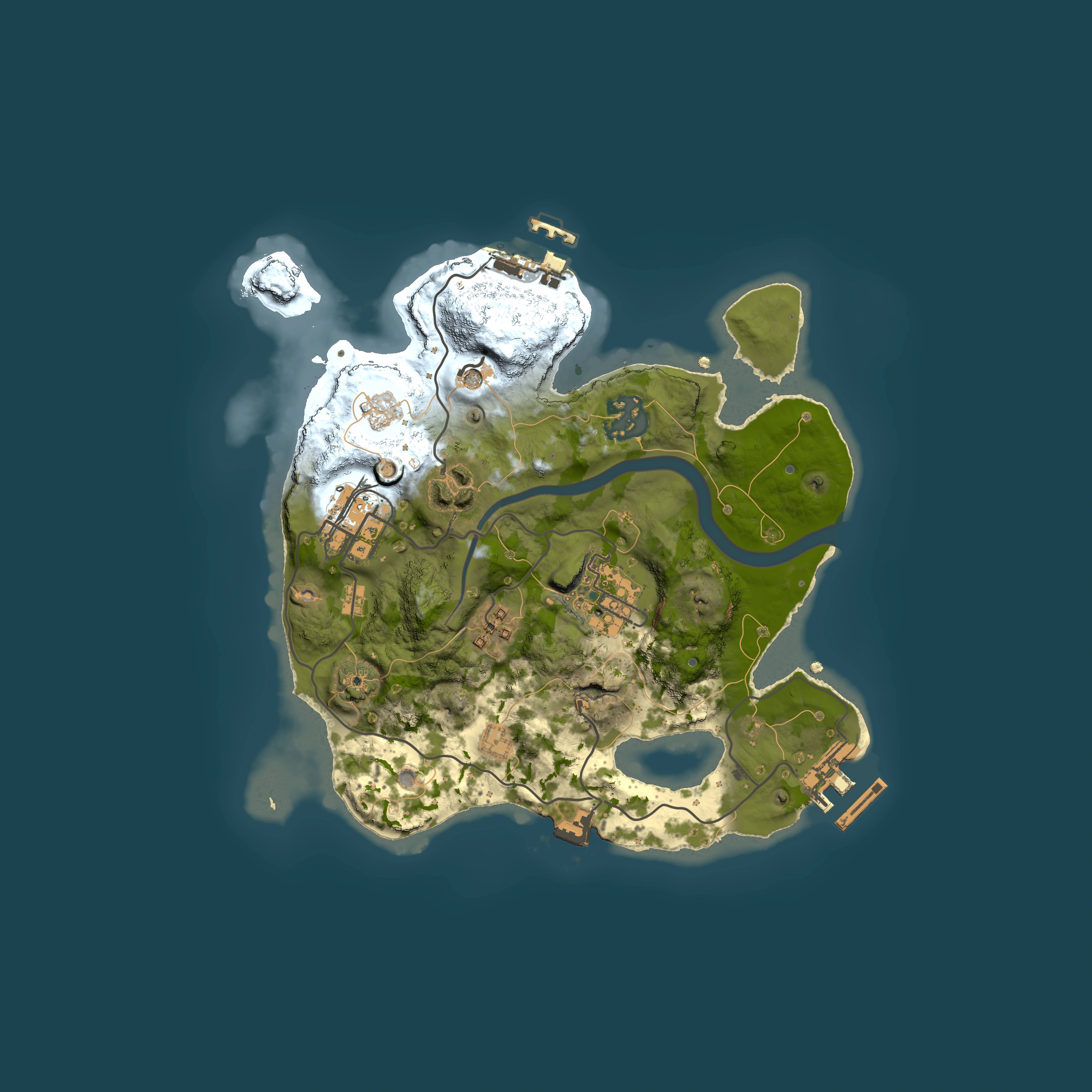 Full top-down render of Rust map seed 209429578, 2500x2500m