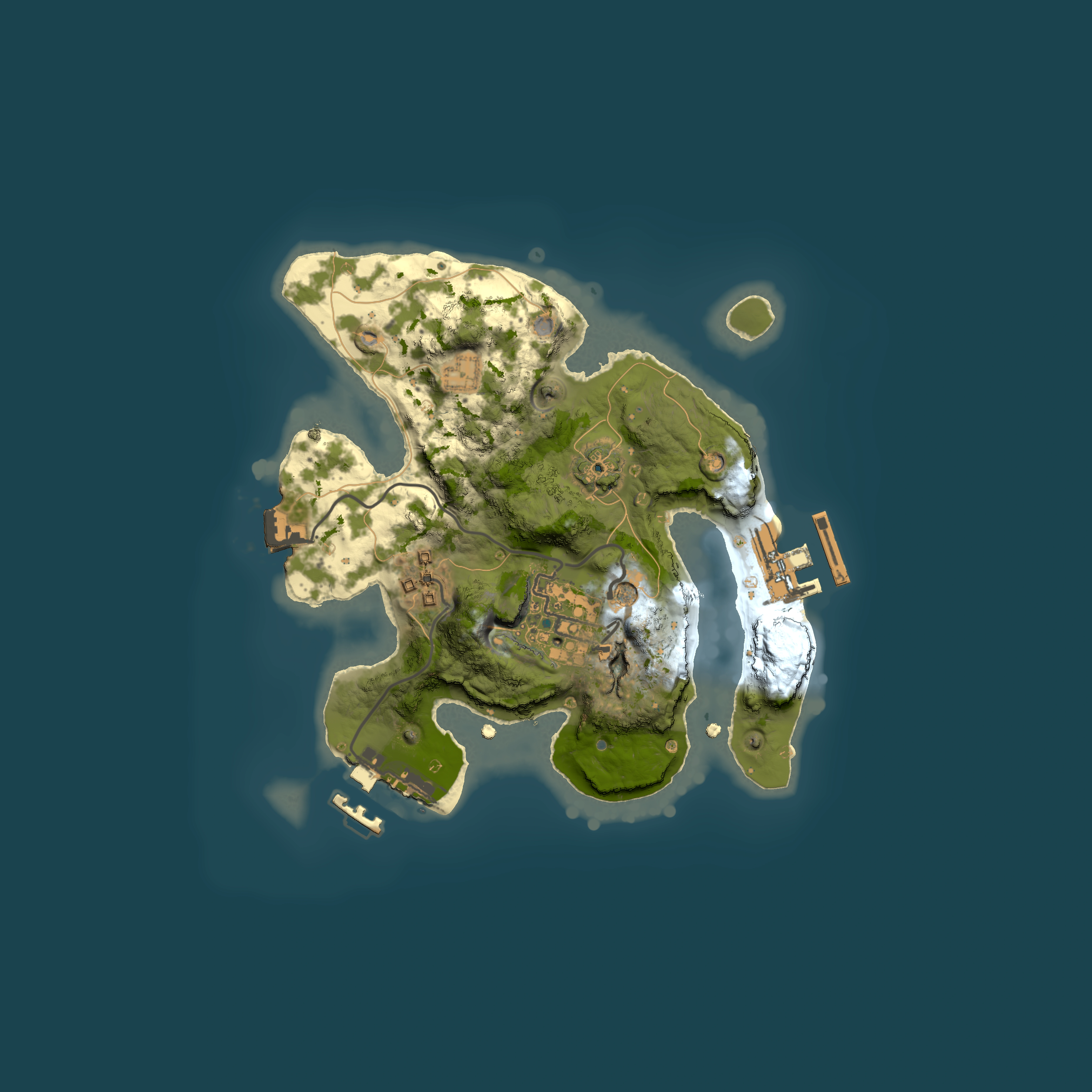 Full top-down render of Rust map seed 1245307387, 2000x2000m