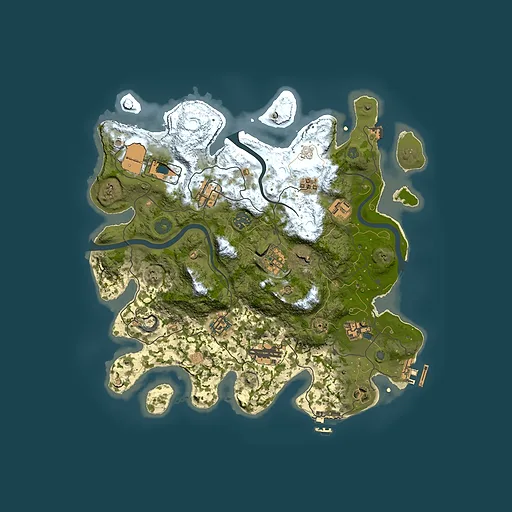Rust map seed 446004504, 3500x3500m top-down preview