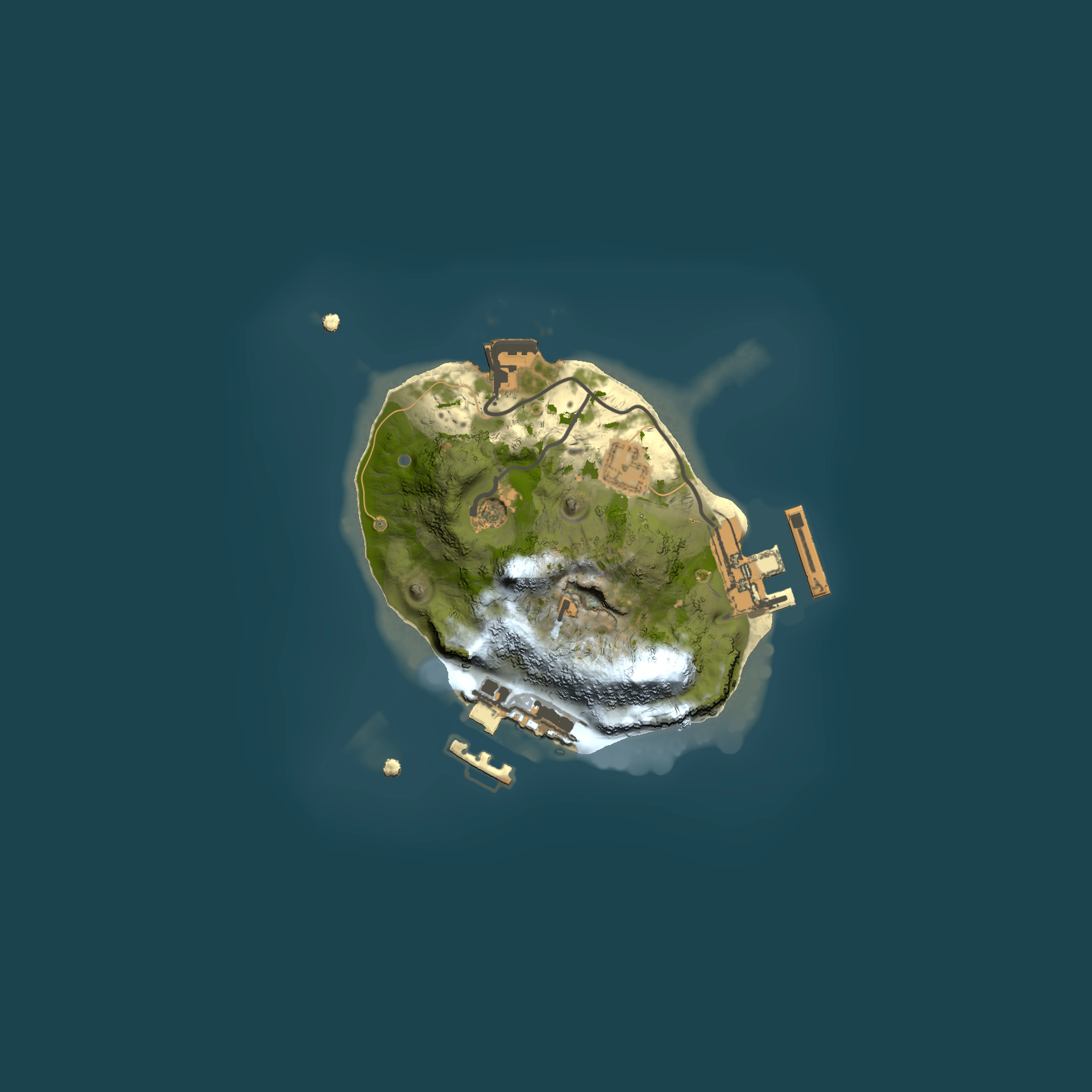 Full top-down render of Rust map seed 308833161, 1500x1500m