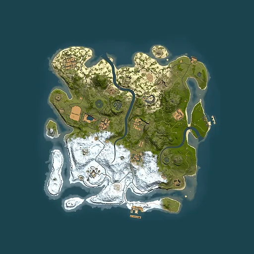 Rust map seed 1215436337, 3500x3500m top-down preview