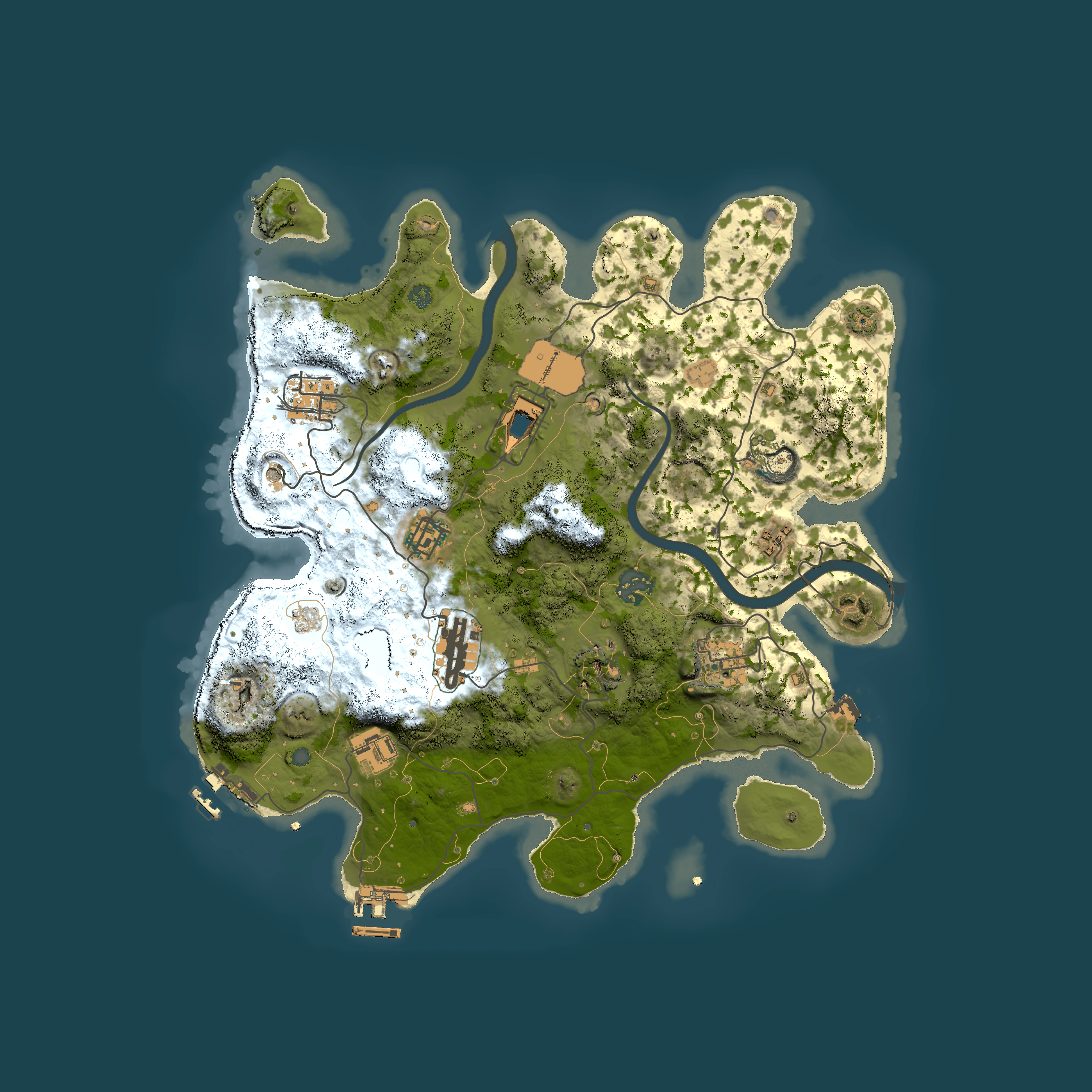 Full top-down render of Rust map seed 41661204, 3500x3500m