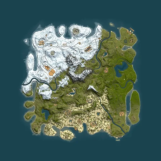Rust map seed 2078545944, 5000x5000m top-down preview