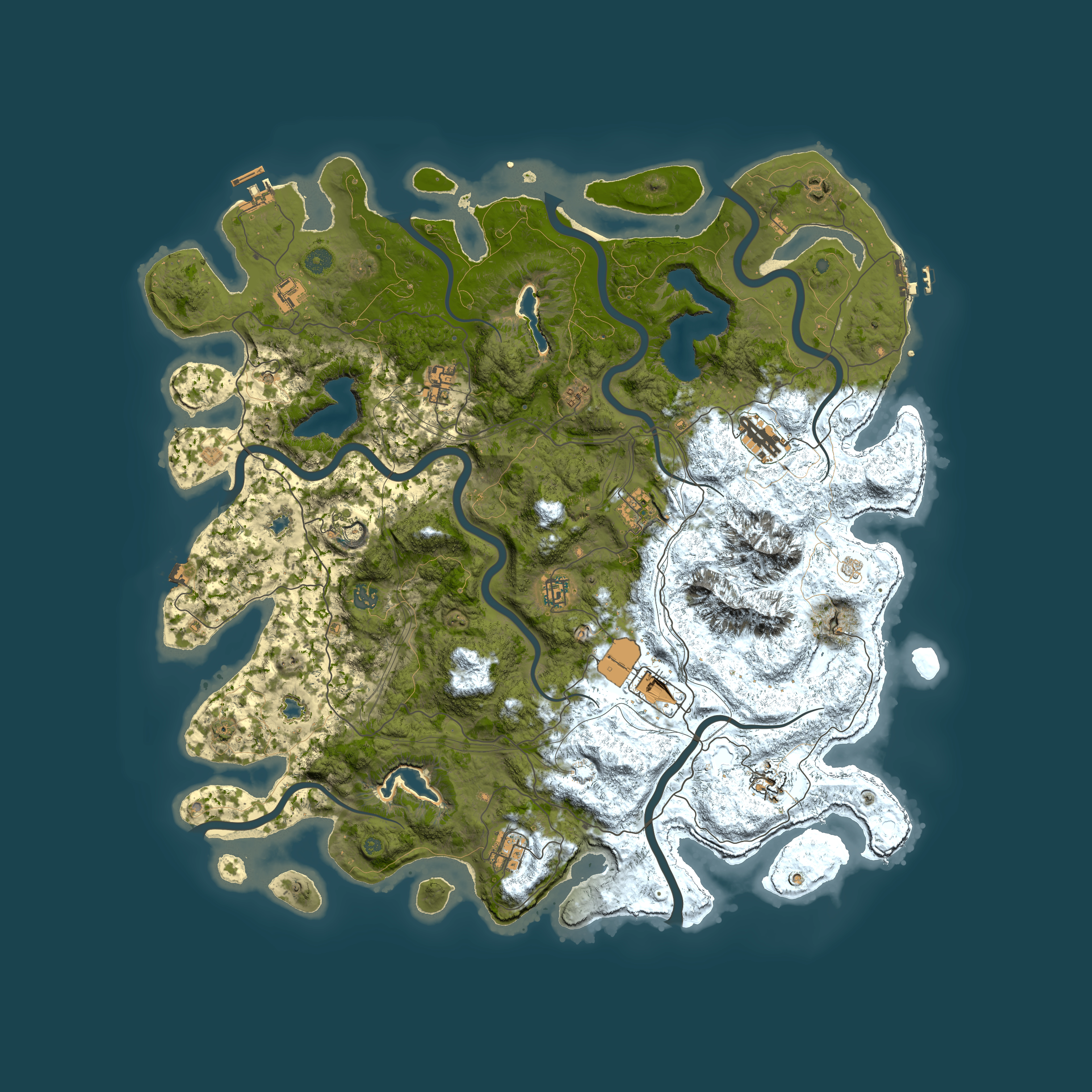 Full top-down render of Rust map seed 1483822943, 5000x5000m