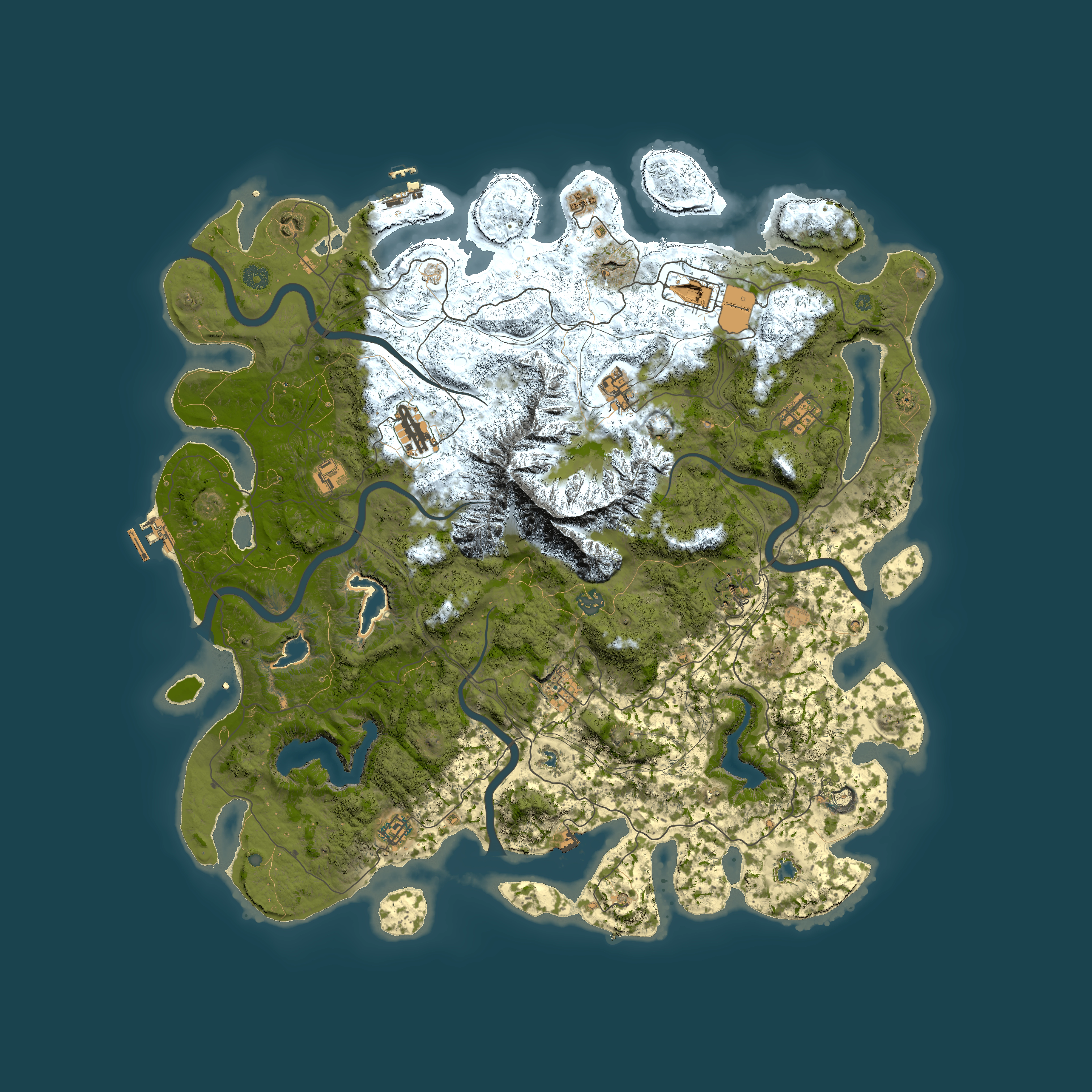 Full top-down render of Rust map seed 1417079396, 5000x5000m