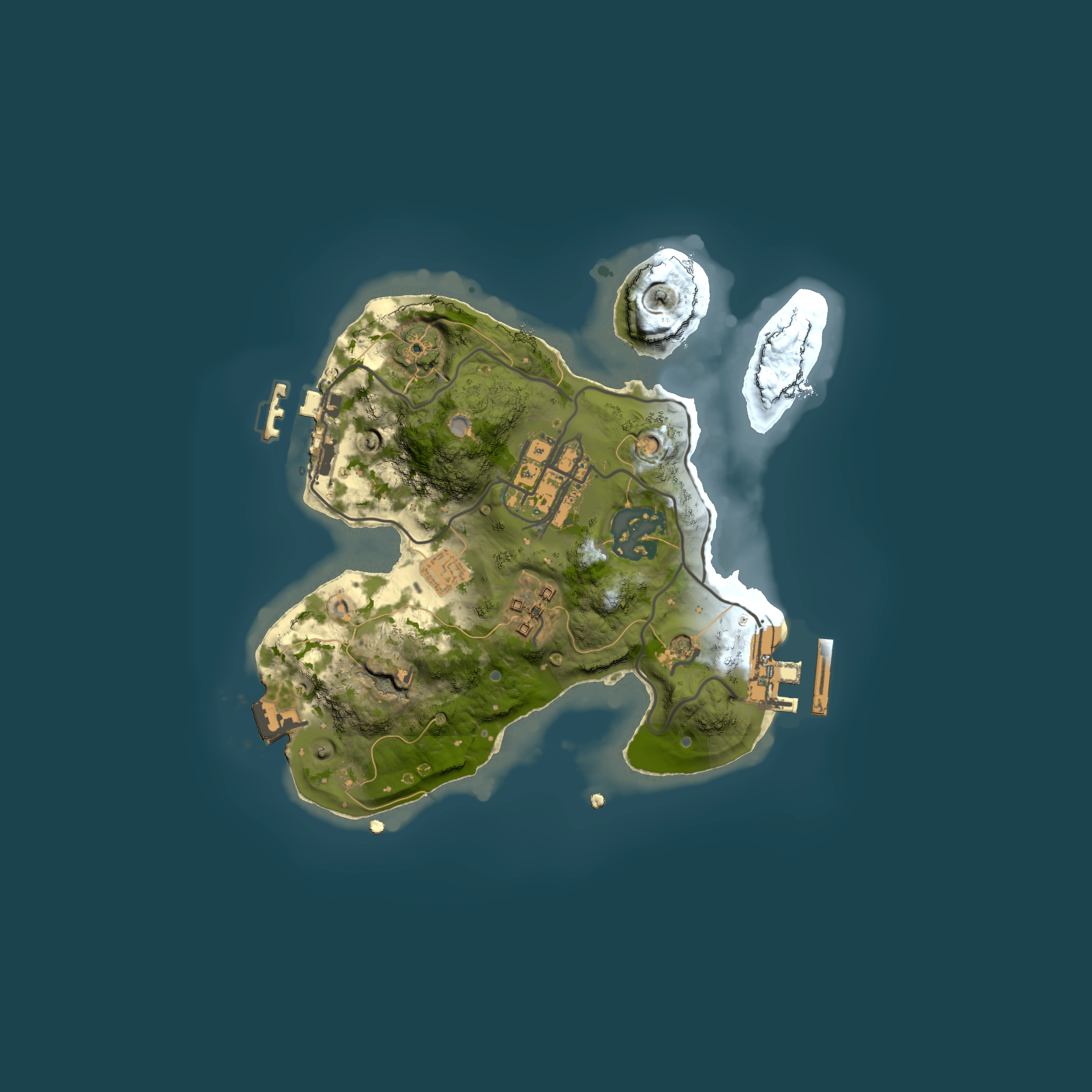 Full top-down render of Rust map seed 1643046689, 2000x2000m