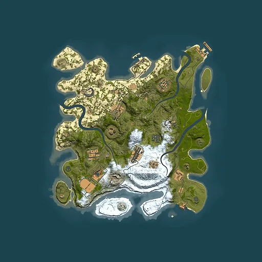 Rust map seed 1274689056, 3500x3500m top-down preview