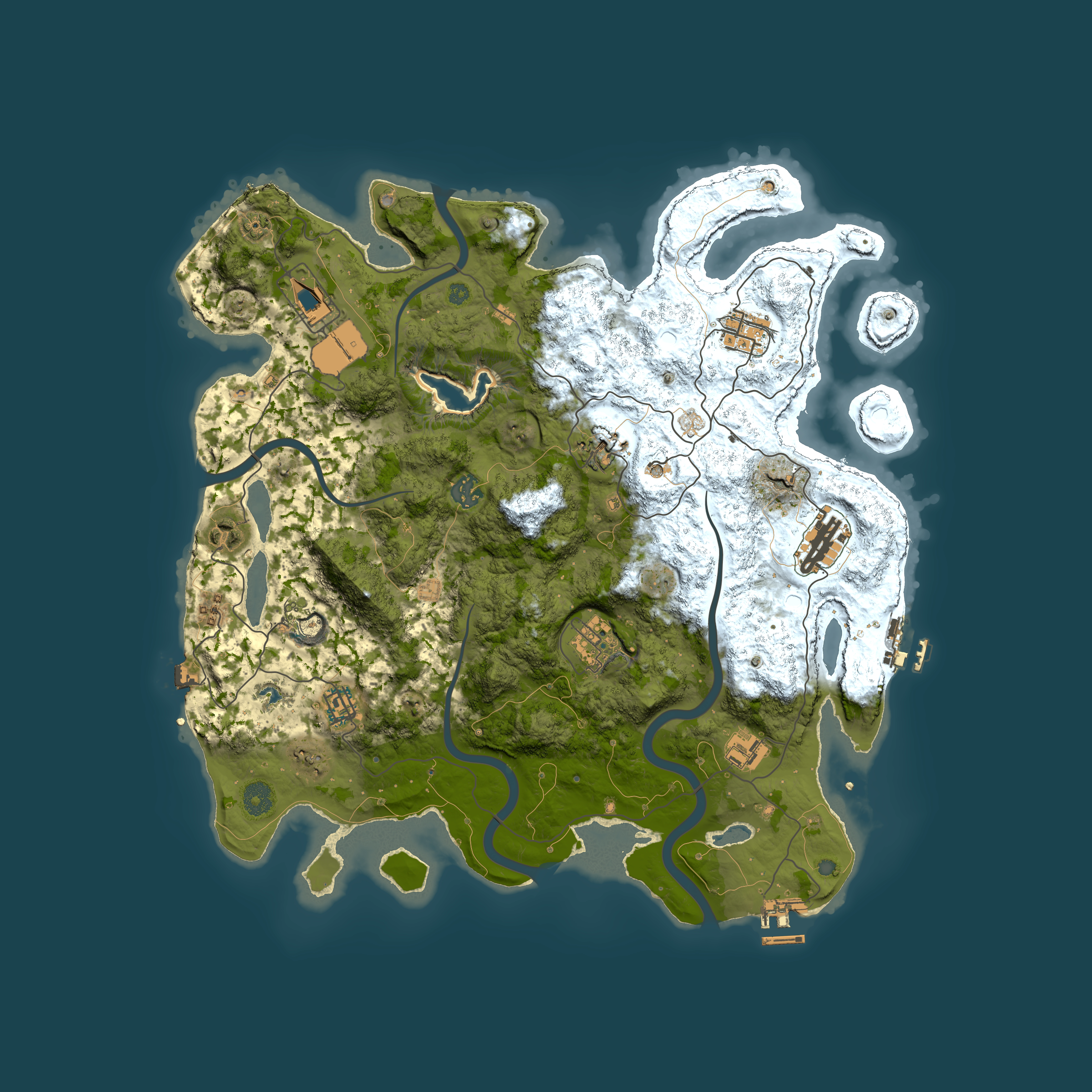 Full top-down render of Rust map seed 218526430, 4000x4000m