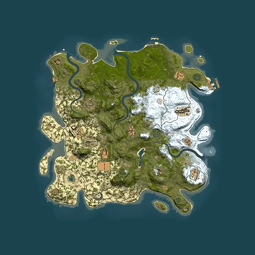 Rust map seed 1369614211, 4000x4000m top-down preview