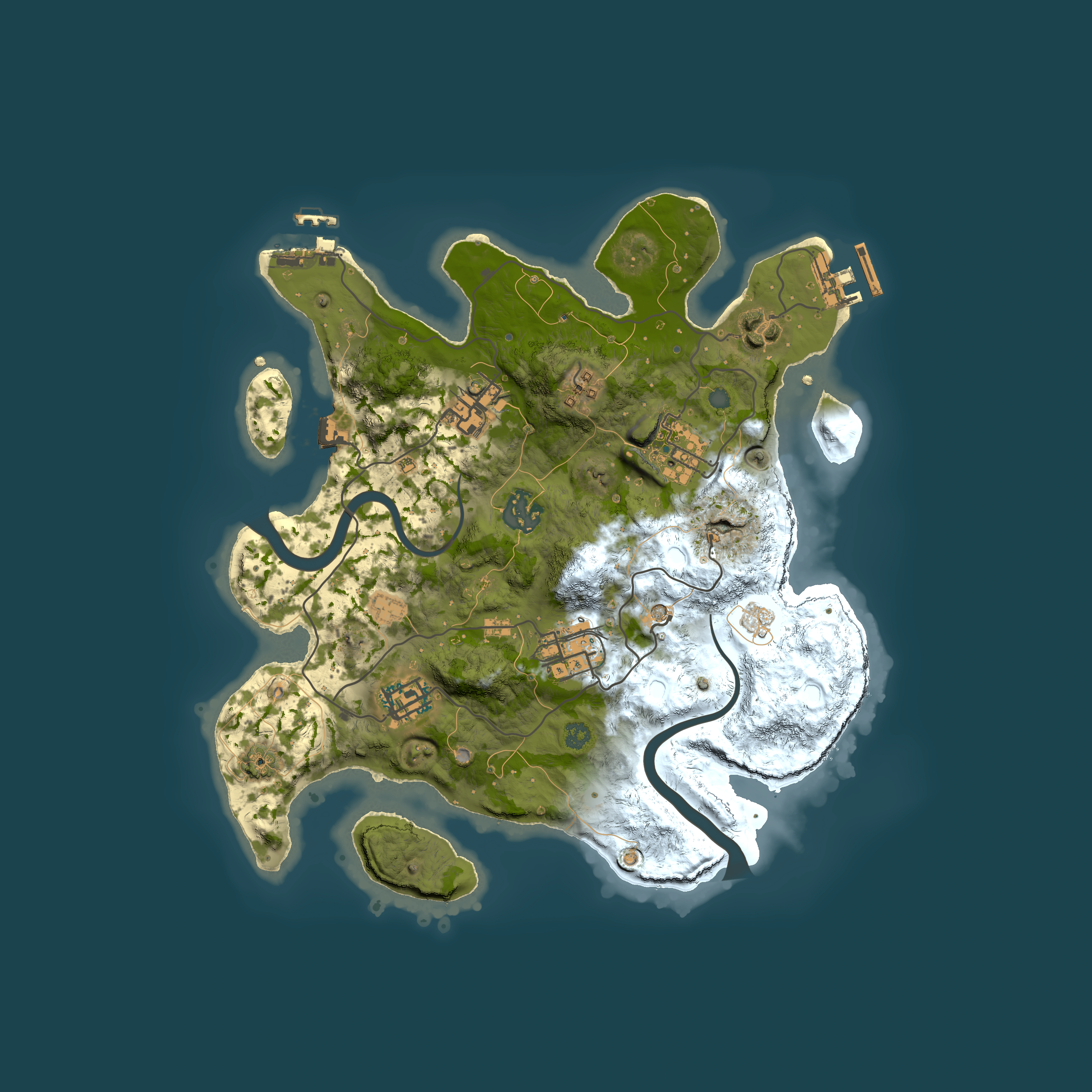 Full top-down render of Rust map seed 190342670, 3000x3000m