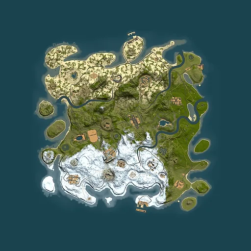 Rust map seed 1342445099, 4000x4000m top-down preview