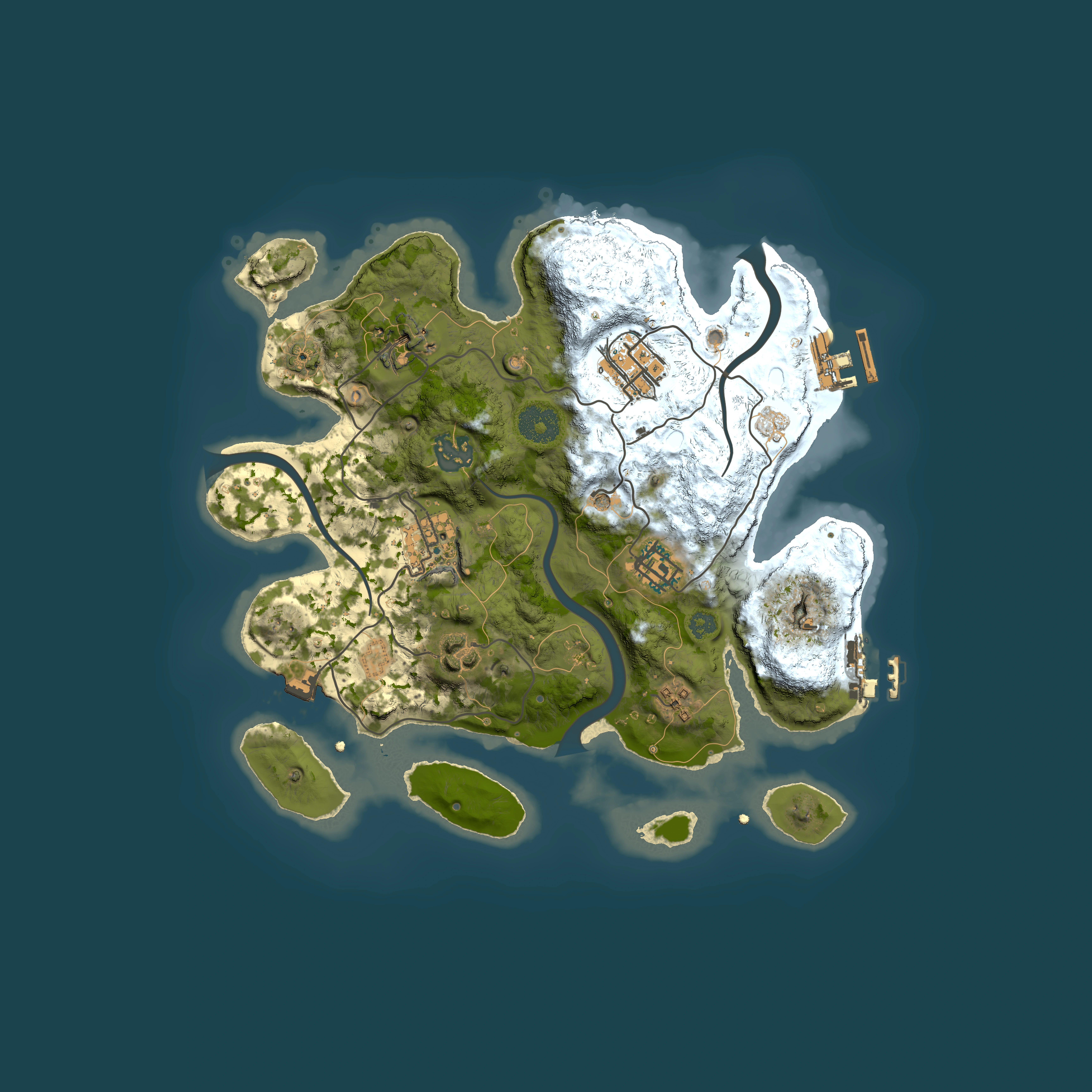 Full top-down render of Rust map seed 1475472106, 3000x3000m