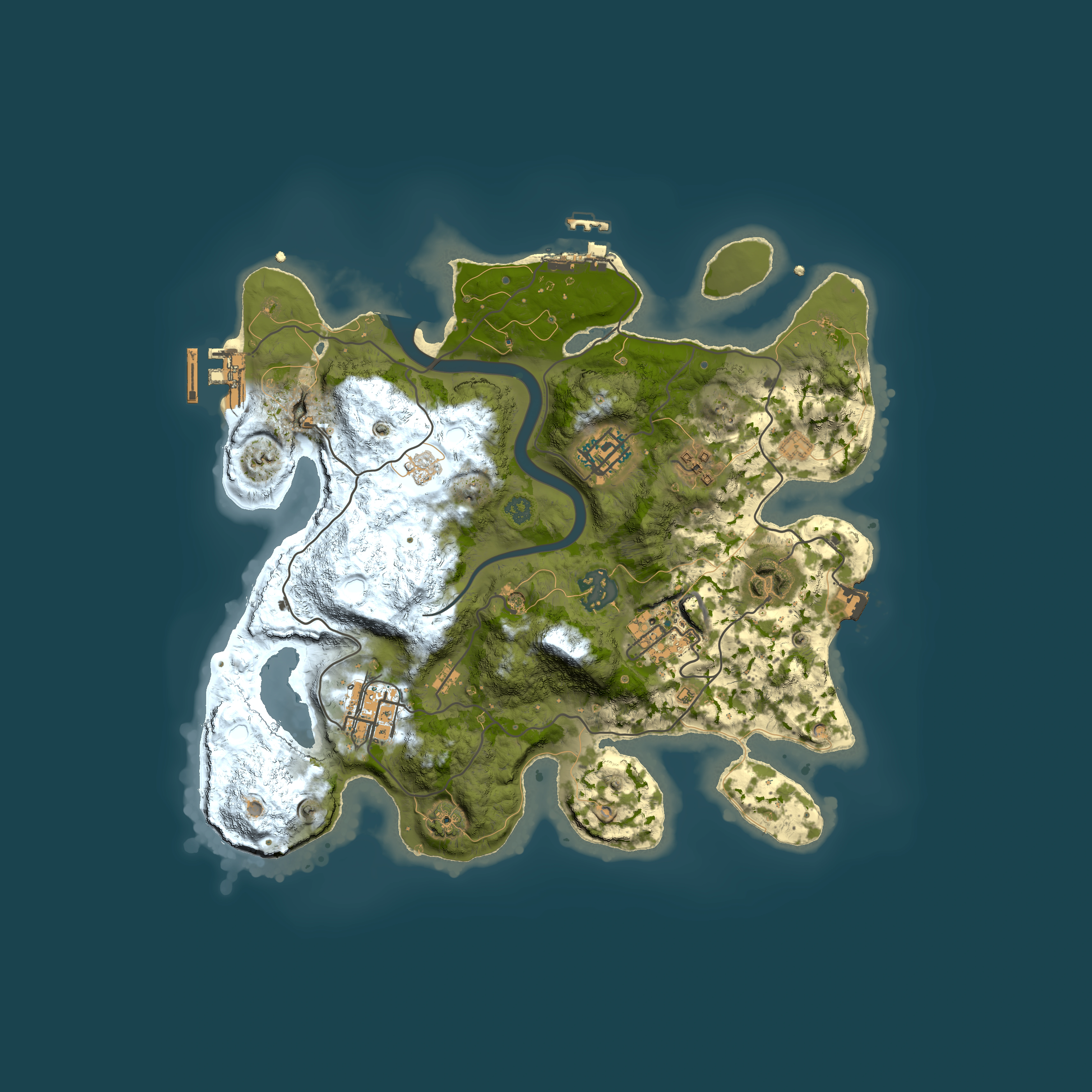 Full top-down render of Rust map seed 72442118, 3000x3000m