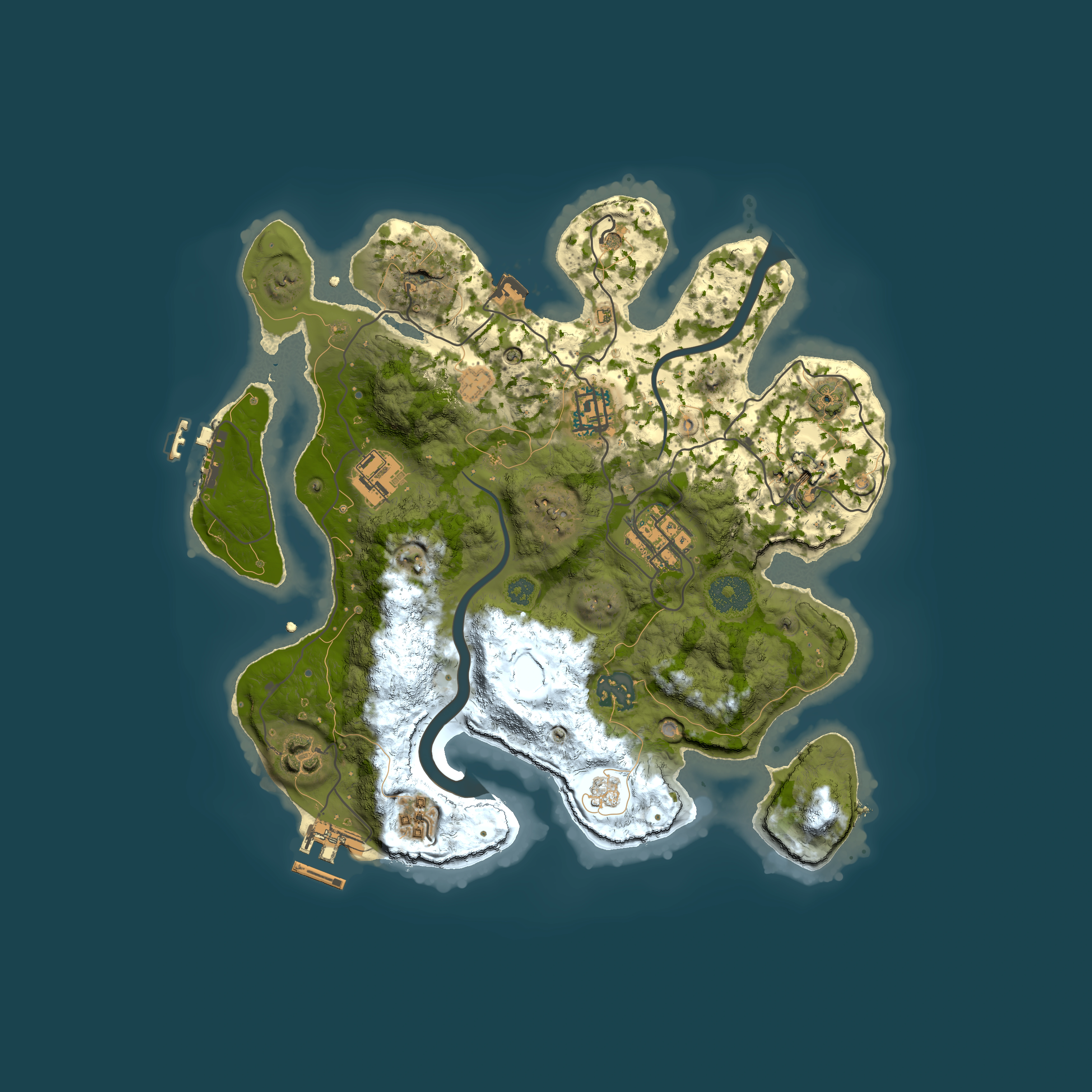 Full top-down render of Rust map seed 1474530111, 3000x3000m