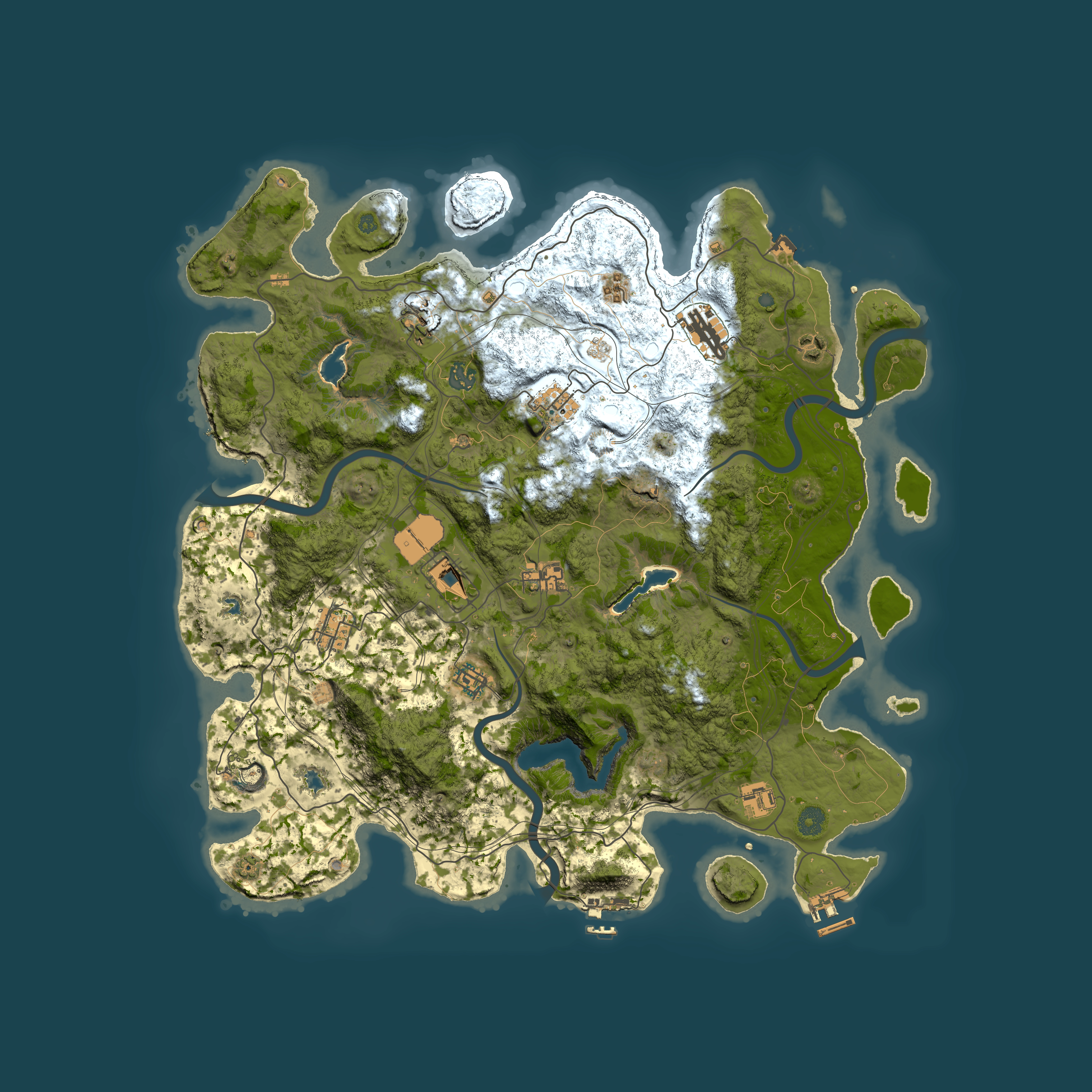 Full top-down render of Rust map seed 427712891, 4500x4500m