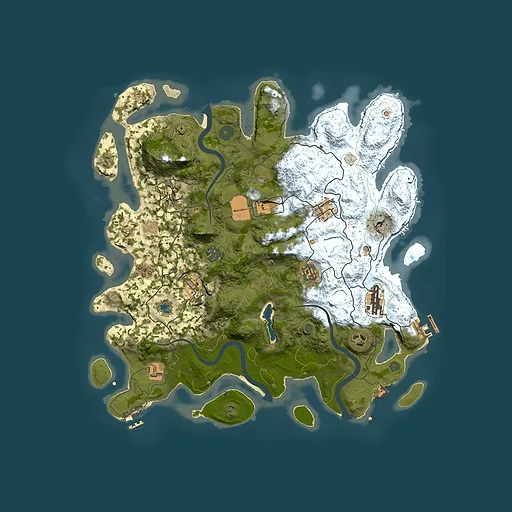 Rust map seed 2020441243, 4000x4000m top-down preview