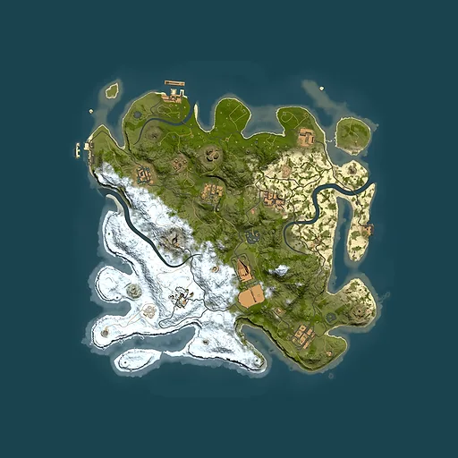 Rust map seed 1216703628, 3500x3500m top-down preview