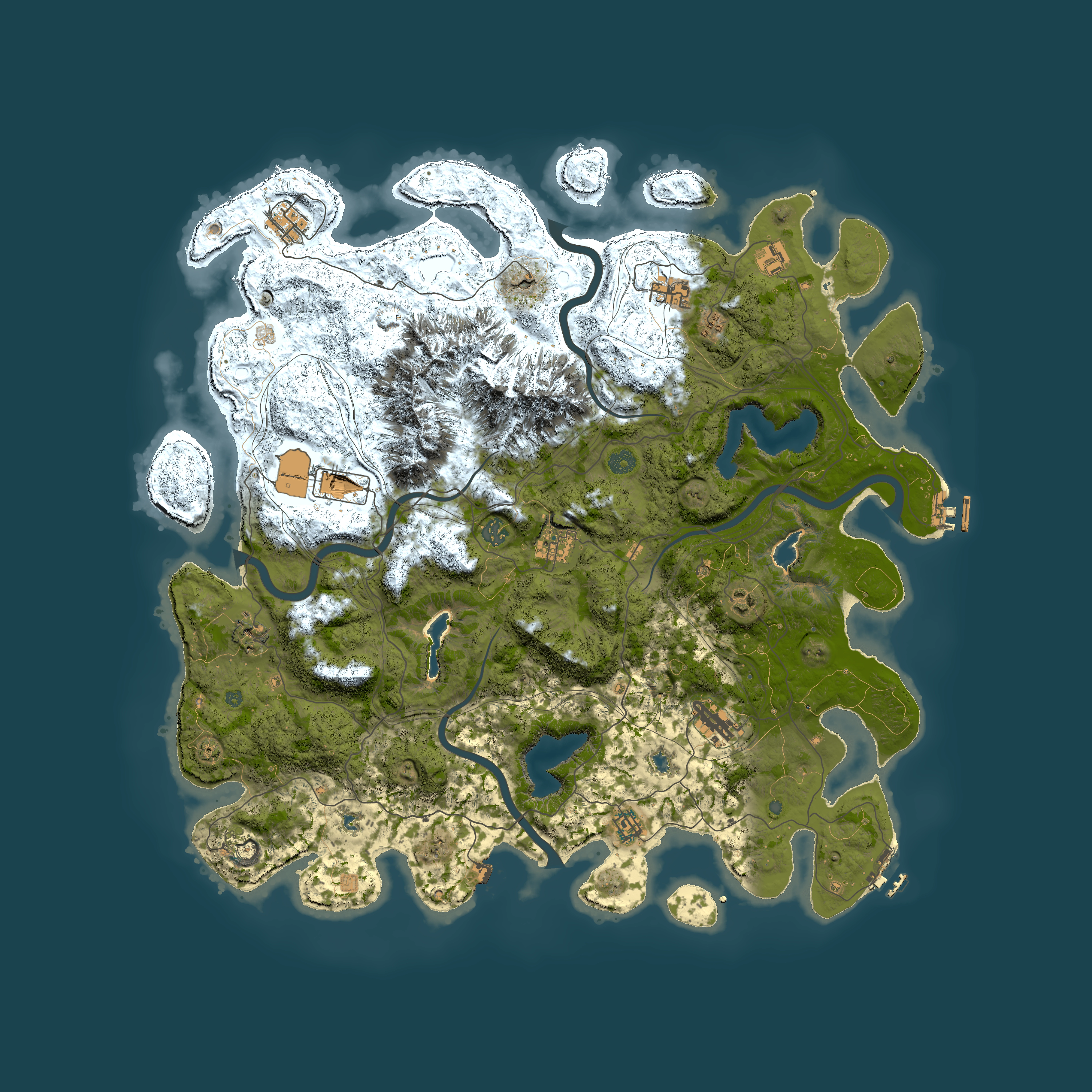 Full top-down render of Rust map seed 923229960, 5000x5000m