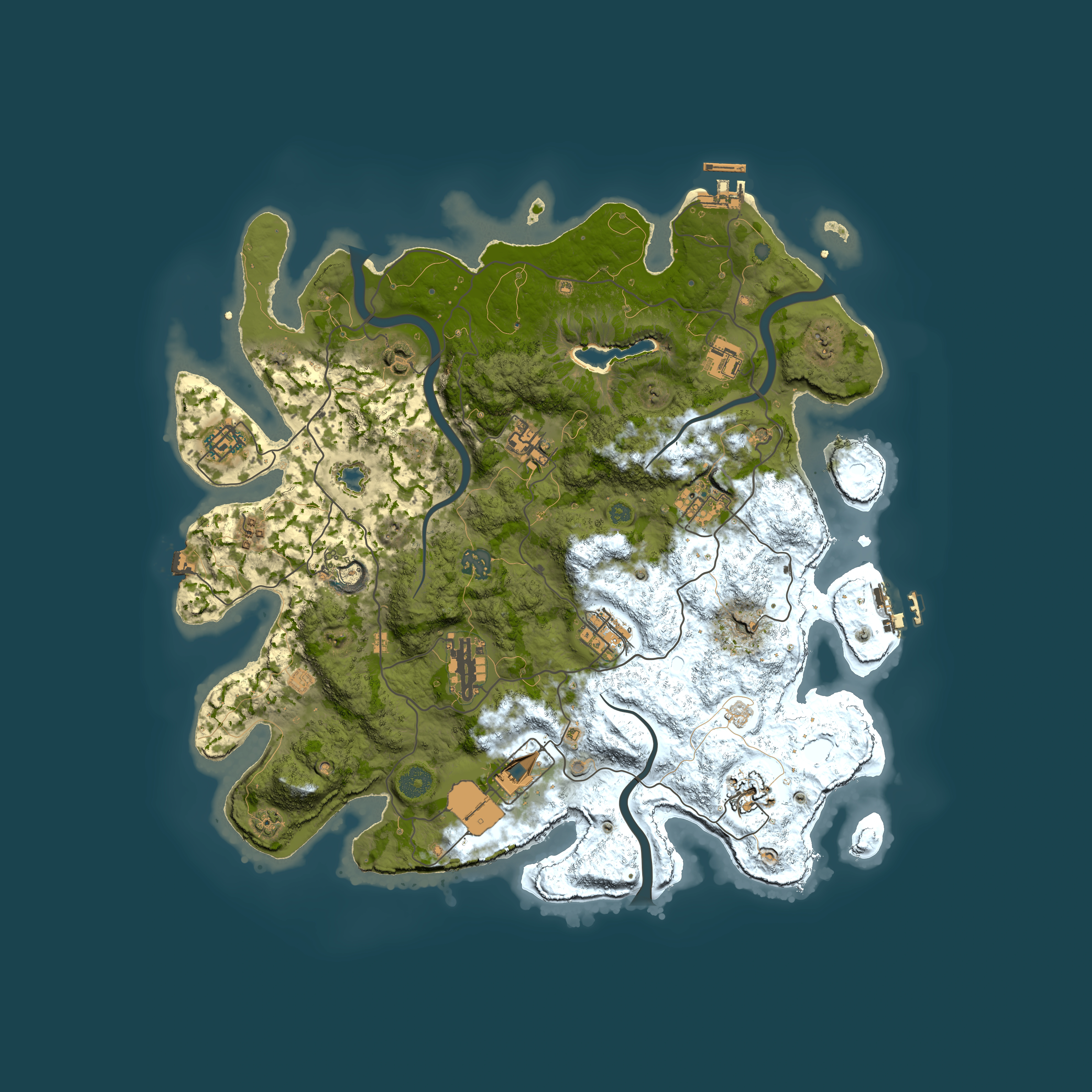 Full top-down render of Rust map seed 632276711, 4000x4000m