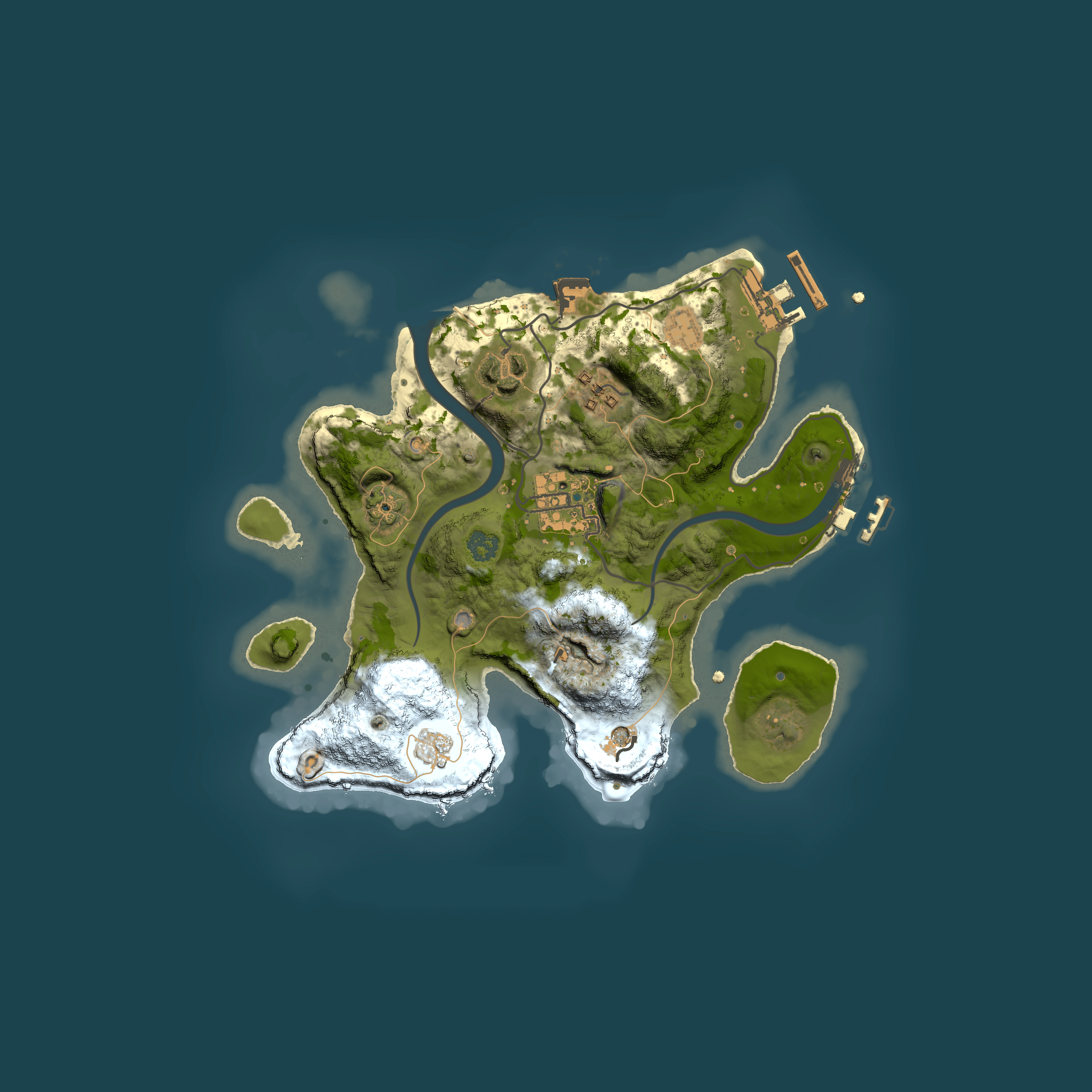 Full top-down render of Rust map seed 1351147644, 2500x2500m