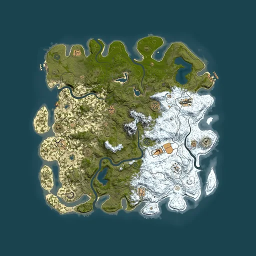 Rust map seed 310684394, 5000x5000m top-down preview