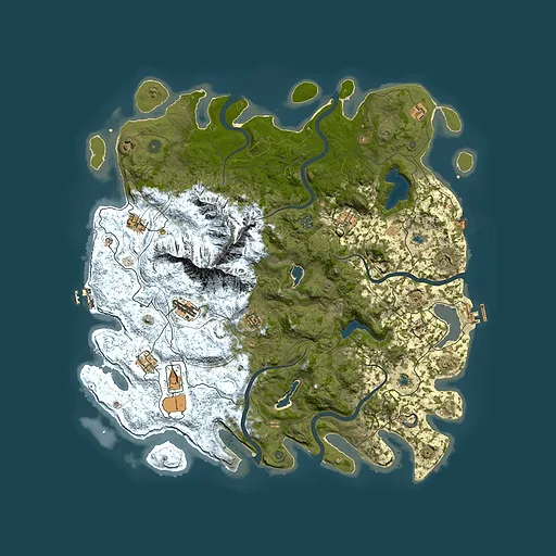 Rust map seed 243569698, 5000x5000m top-down preview