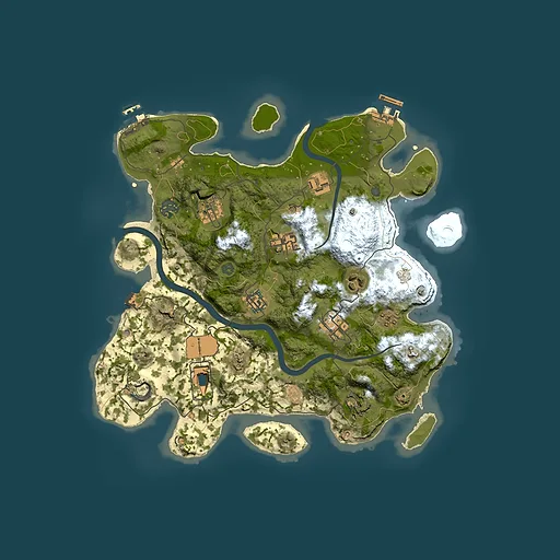 Rust map seed 1591987369, 3500x3500m top-down preview