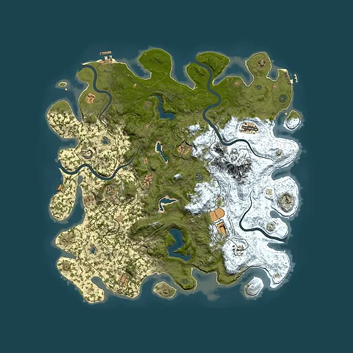Rust map seed 1600109242, 5000x5000m top-down preview