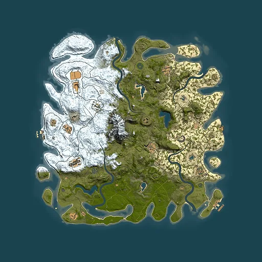 Rust map seed 887009057, 5000x5000m top-down preview