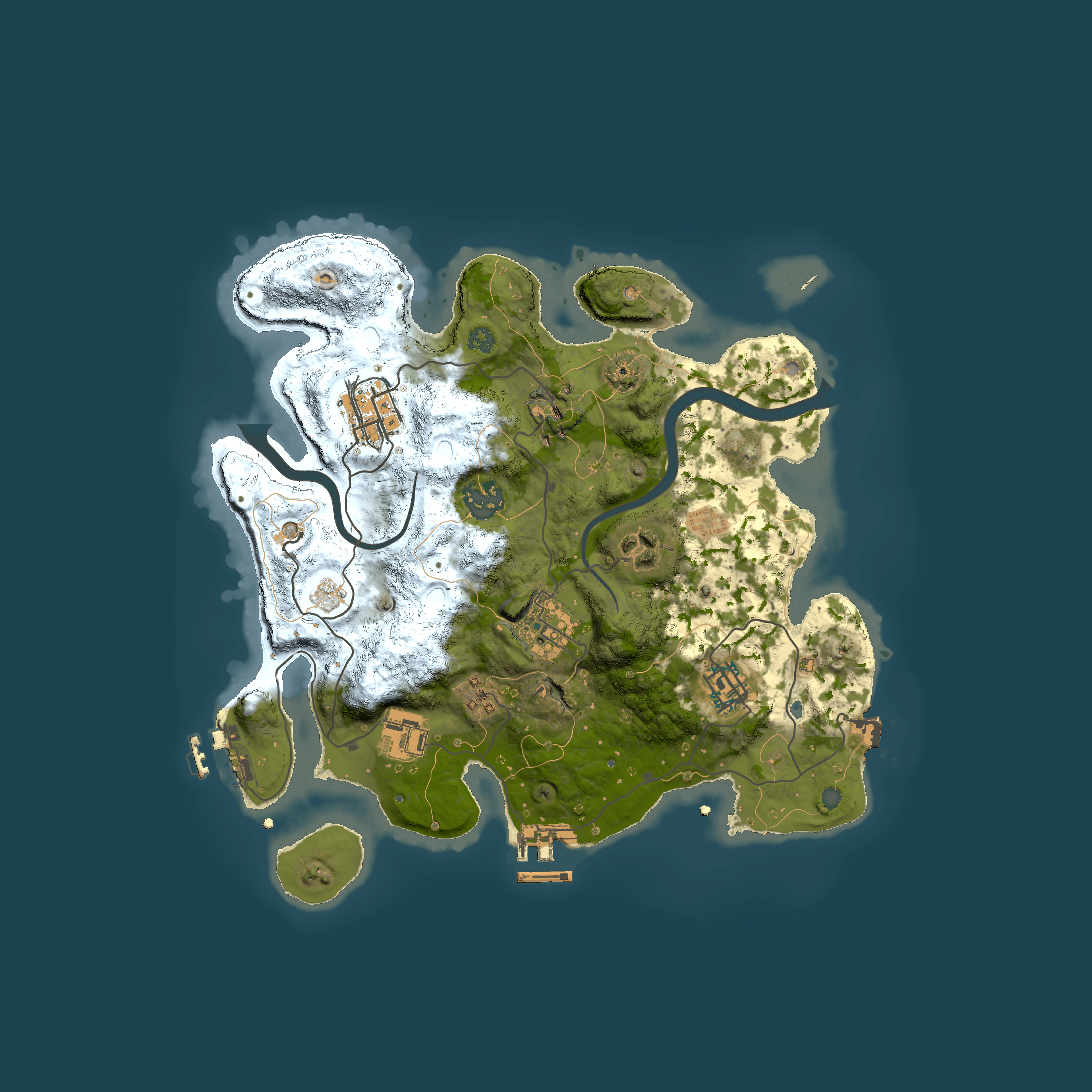 Full top-down render of Rust map seed 343178434, 3000x3000m