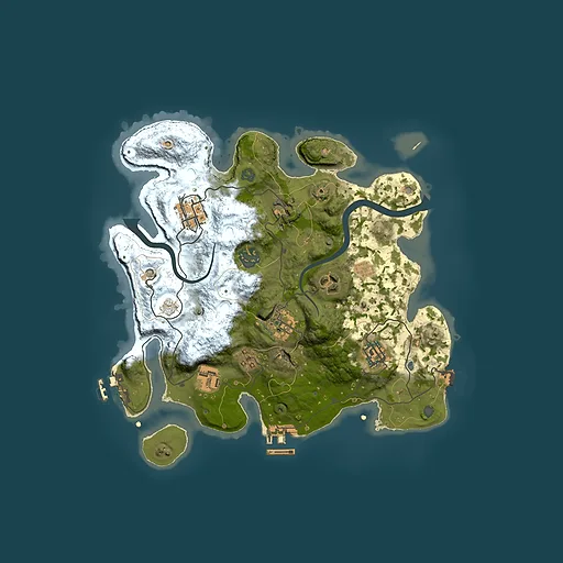 Rust map seed 343178434, 3000x3000m top-down preview