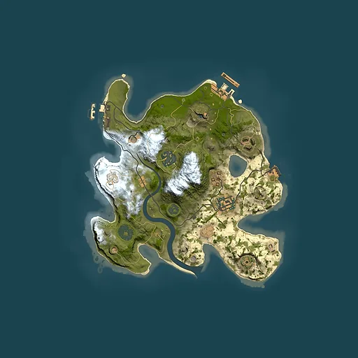 Rust map seed 145330869, 2500x2500m top-down preview