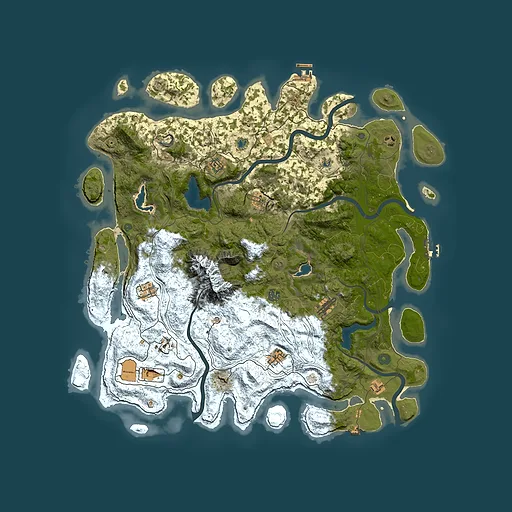 Rust map seed 142426132, 5000x5000m top-down preview