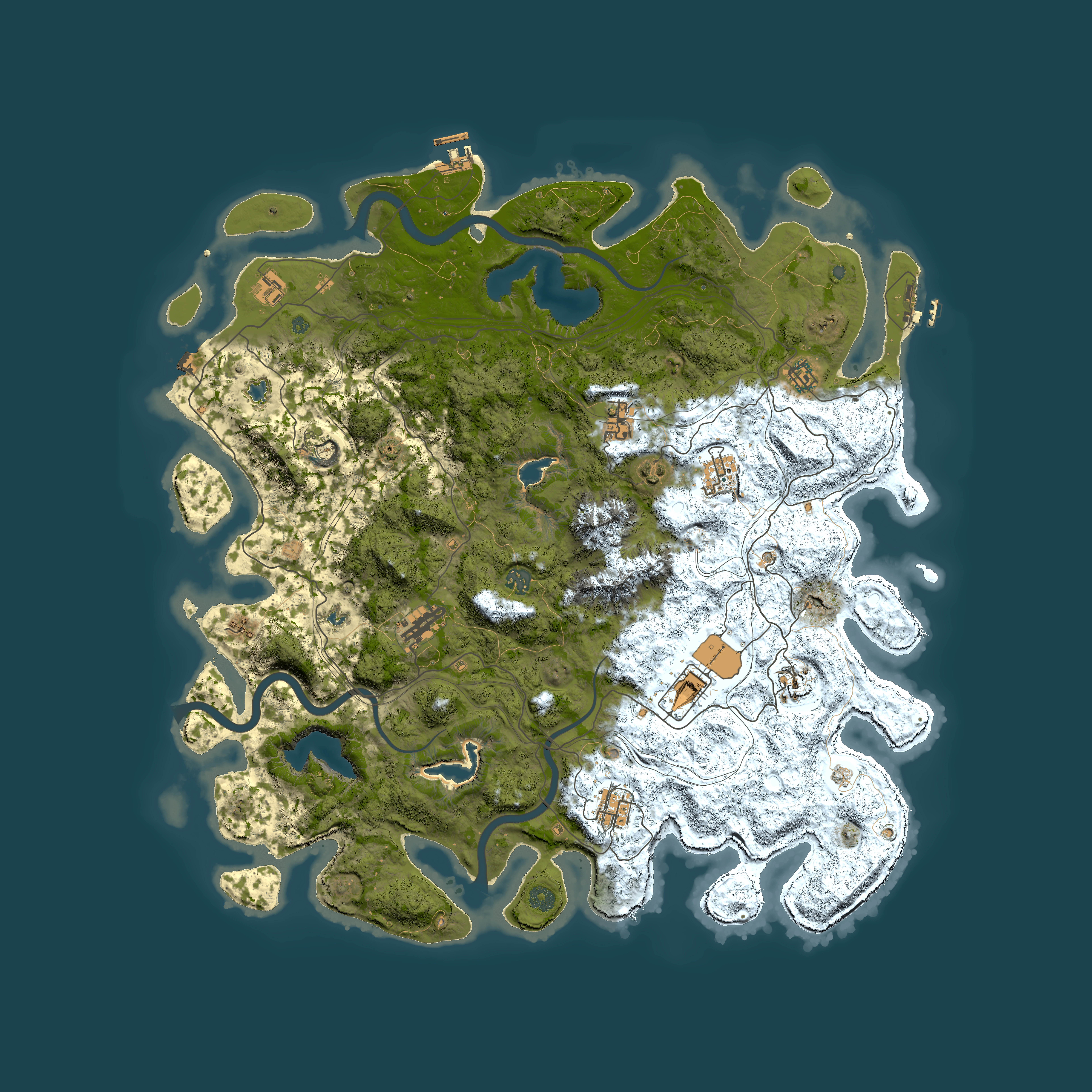 Full top-down render of Rust map seed 945893629, 5000x5000m