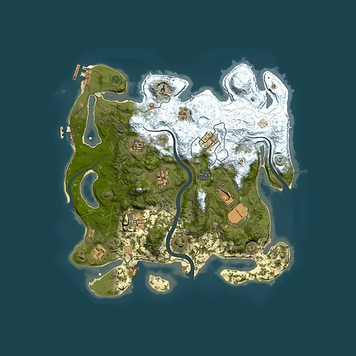 Rust map seed 609555806, 3500x3500m top-down preview