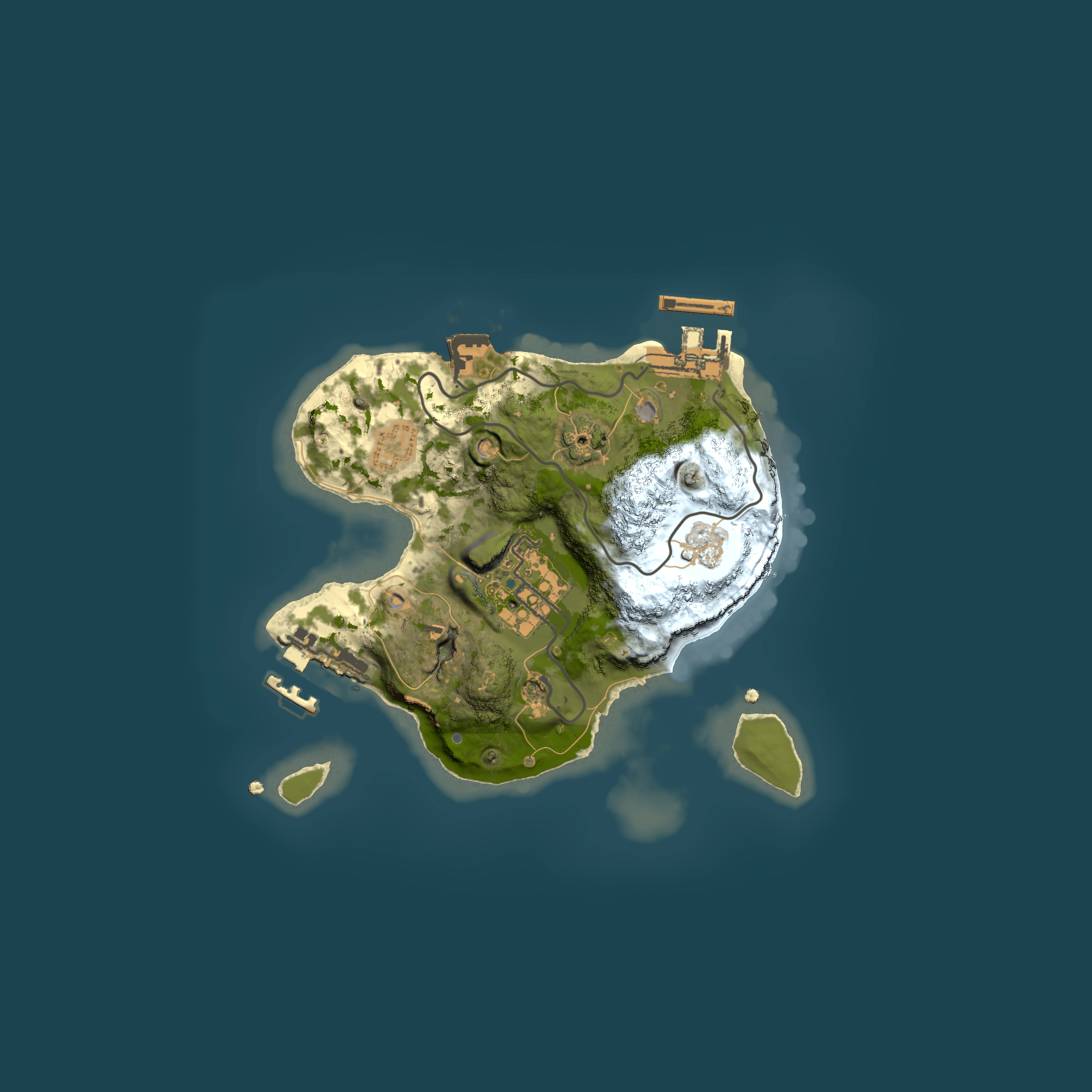 Full top-down render of Rust map seed 1151333131, 2000x2000m