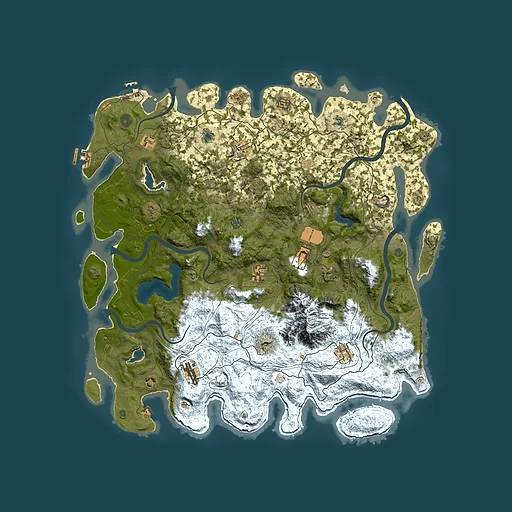 Rust map seed 1304646856, 5000x5000m top-down preview