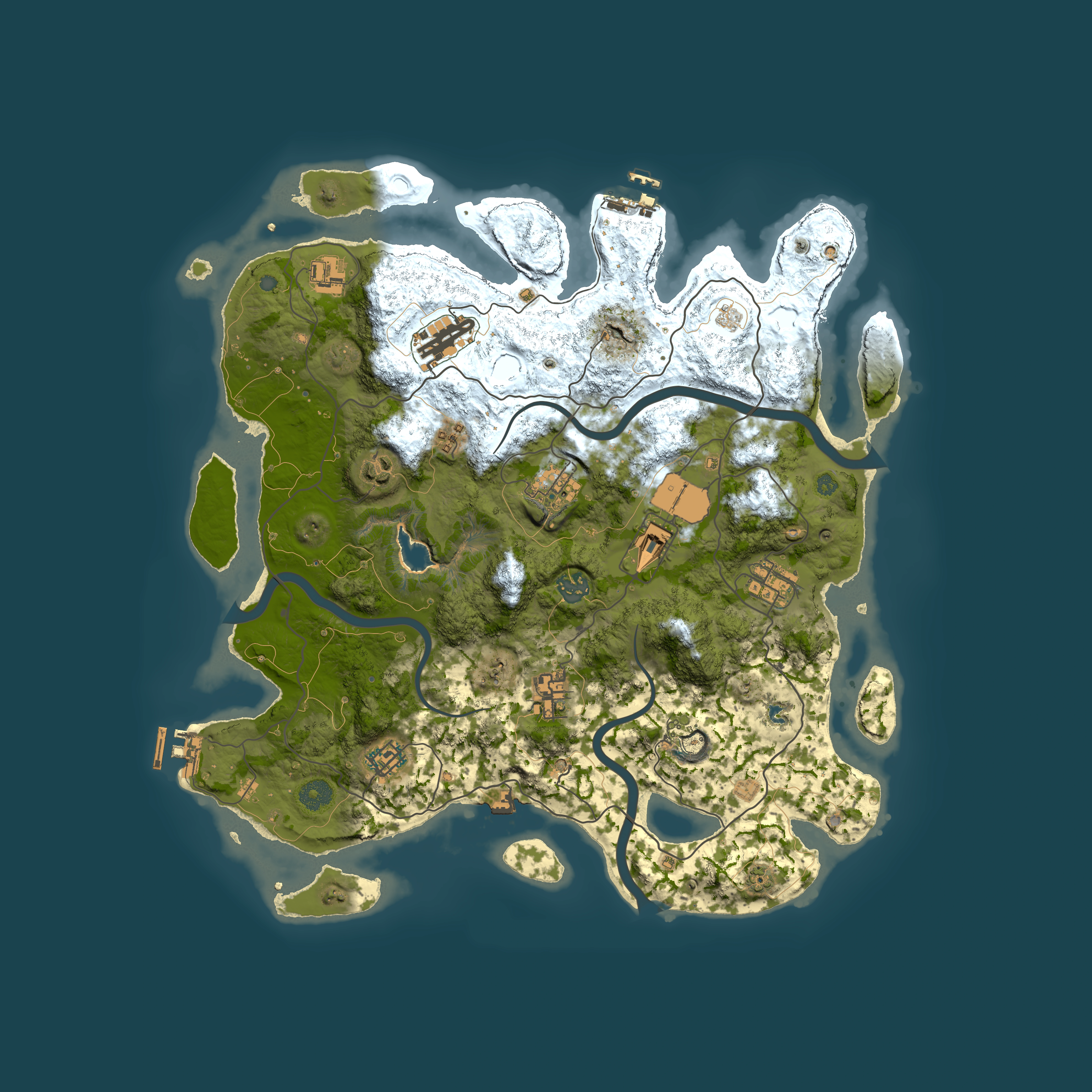 Full top-down render of Rust map seed 2052737241, 4000x4000m