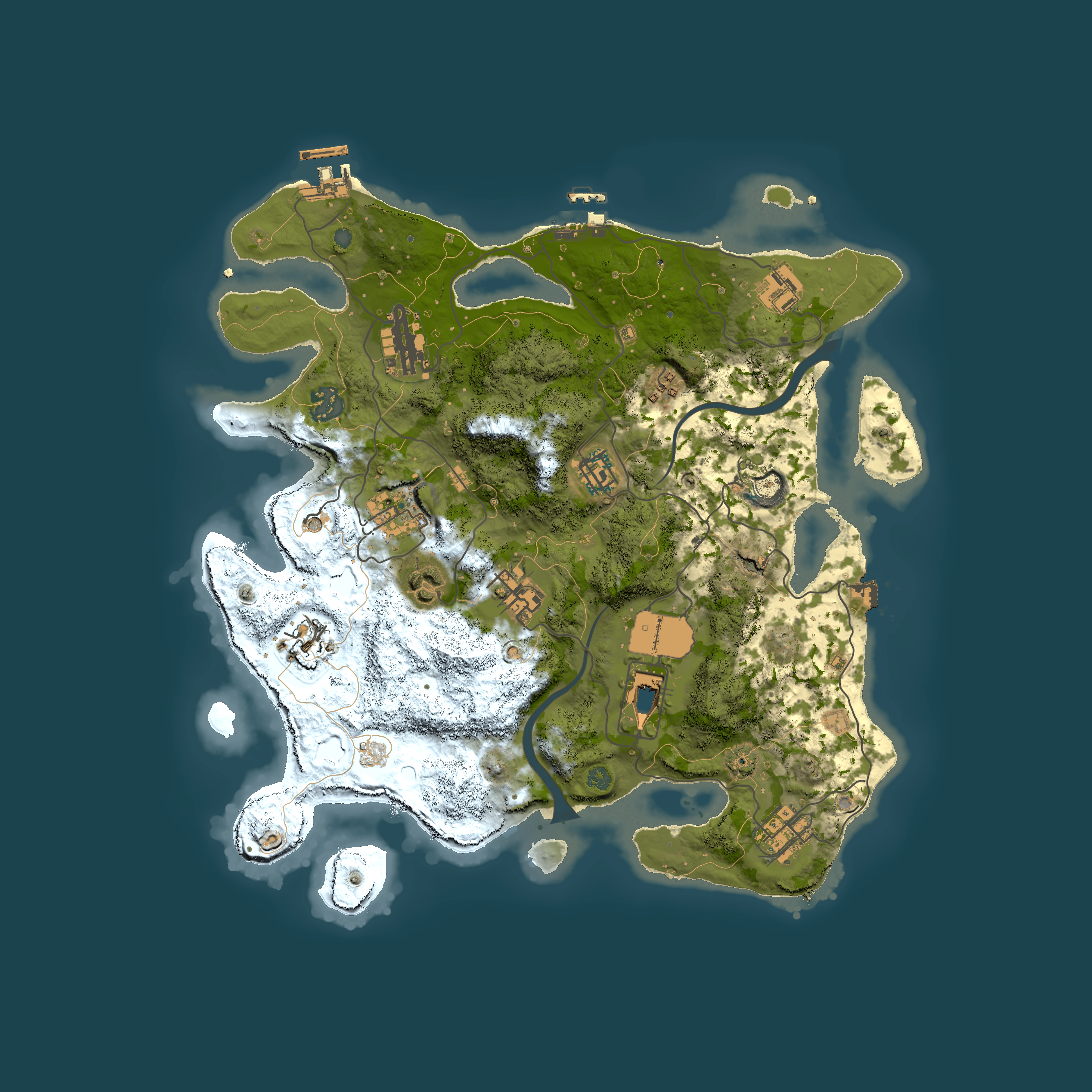 Full top-down render of Rust map seed 1809114227, 3500x3500m